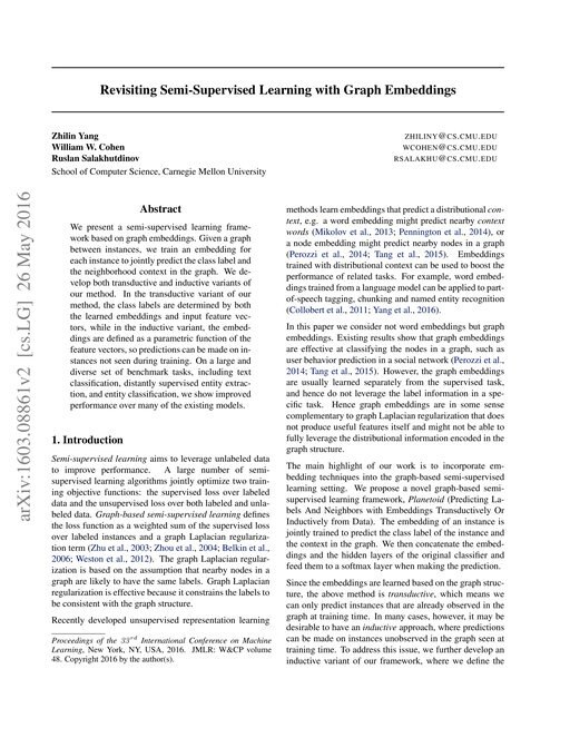 Main figure for Revisiting Semi-Supervised Learning with Graph Embeddings