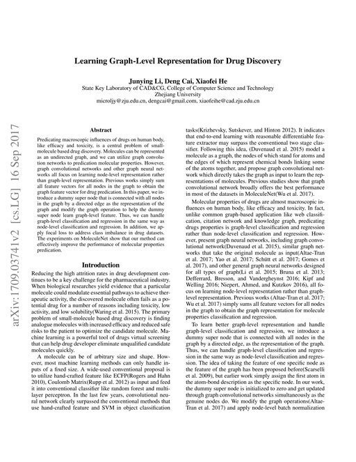 Main figure for Learning Graph-Level Representation for Drug Discovery