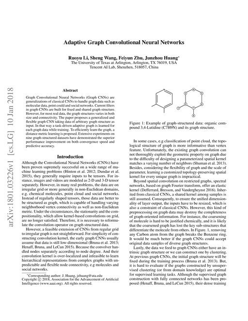Main figure for Adaptive Graph Convolutional Neural Networks