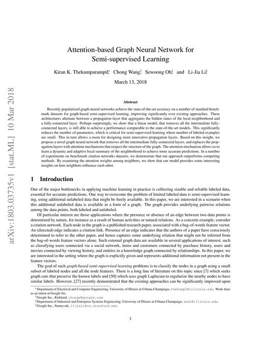 Main figure for Attention-based Graph Neural Network for Semi-supervised Learning