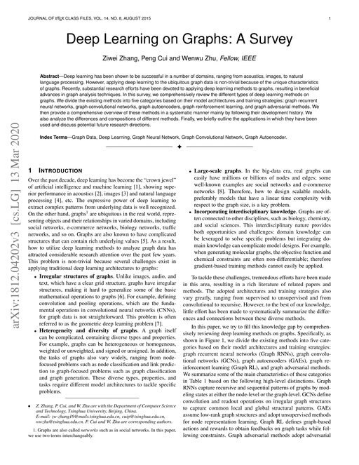 Main figure for Deep Learning on Graphs: A Survey