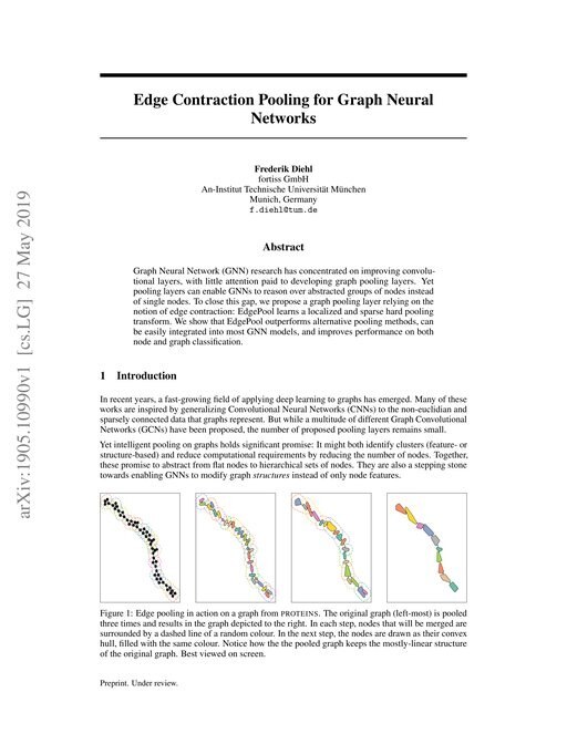Main figure for Edge Contraction Pooling for Graph Neural Networks