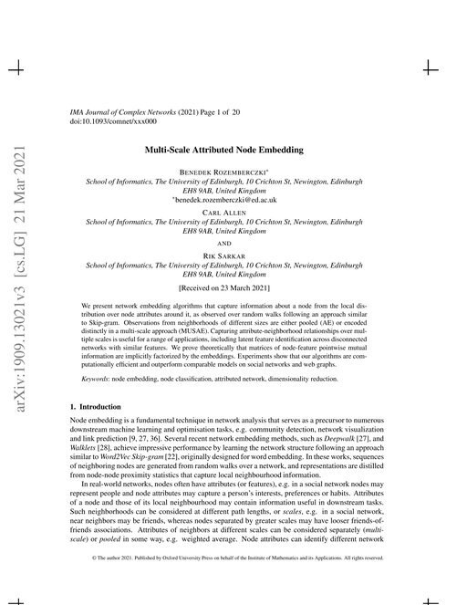 Main figure for Multi-Scale Attributed Node Embedding