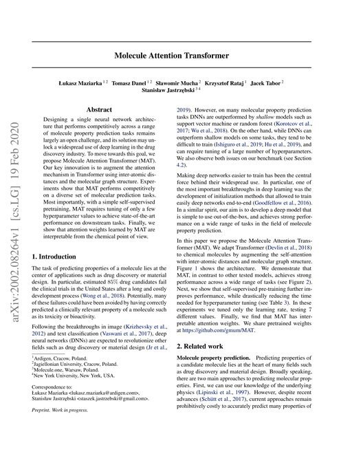Main figure for Molecule Attention Transformer