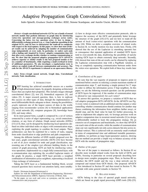 Main figure for Adaptive Propagation Graph Convolutional Network