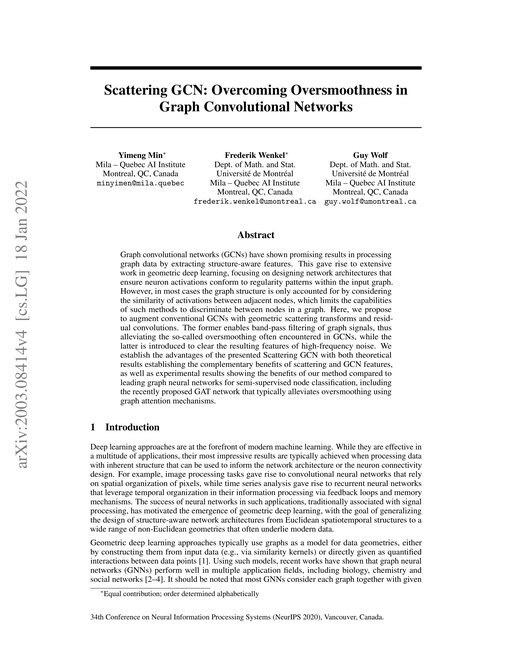 Main figure for Scattering GCN: Overcoming Oversmoothness in Graph Convolutional Networks