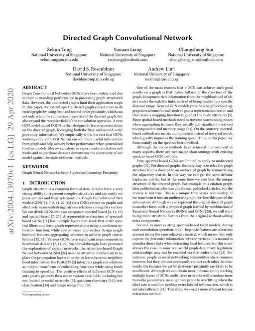Main figure for Directed Graph Convolutional Network