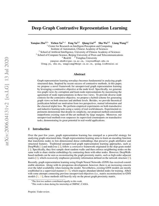 Main figure for Deep Graph Contrastive Representation Learning