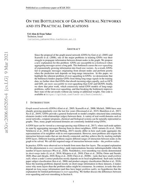 Main figure for On the Bottleneck of Graph Neural Networks and its Practical Implications