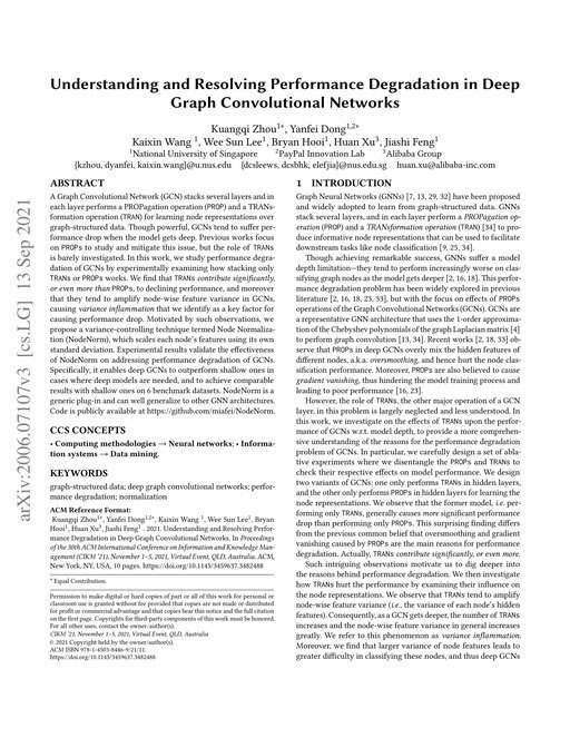Main figure for Understanding and Resolving Performance Degradation in Deep Graph Convolutional Networks