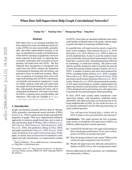 Main figure for When Does Self-Supervision Help Graph Convolutional Networks?