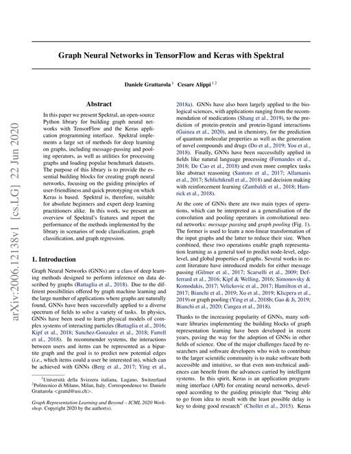 Main figure for Graph Neural Networks in TensorFlow and Keras with Spektral