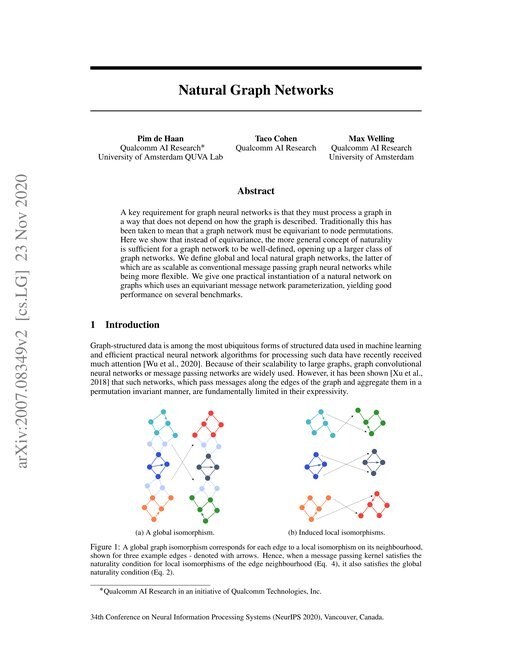 Main figure for Natural Graph Networks