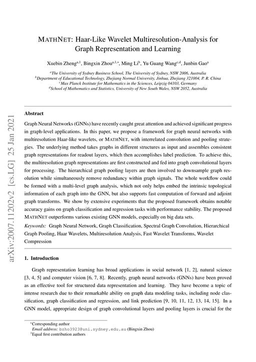 Main figure for MathNet: Haar-Like Wavelet Multiresolution-Analysis for Graph Representation and Learning