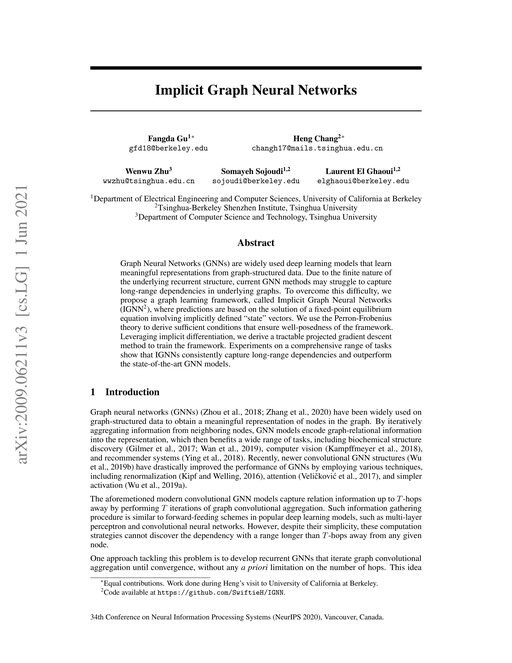 Main figure for Implicit Graph Neural Networks