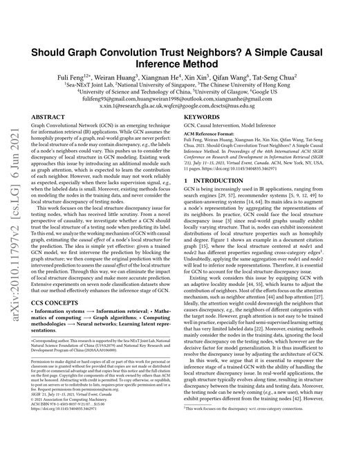 Main figure for Should Graph Convolution Trust Neighbors? A Simple Causal Inference Method