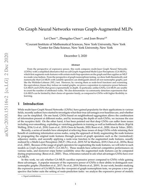 Main figure for On Graph Neural Networks versus Graph-Augmented MLPs