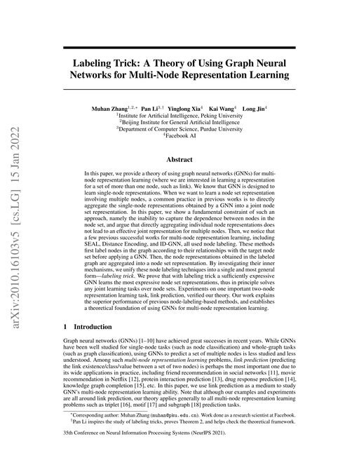 Main figure for Labeling Trick: A Theory of Using Graph Neural Networks for Multi-Node Representation Learning