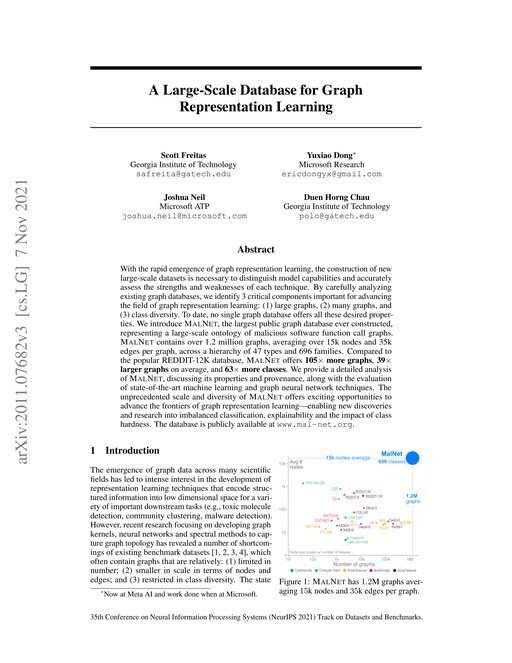 Main figure for A Large-Scale Database for Graph Representation Learning