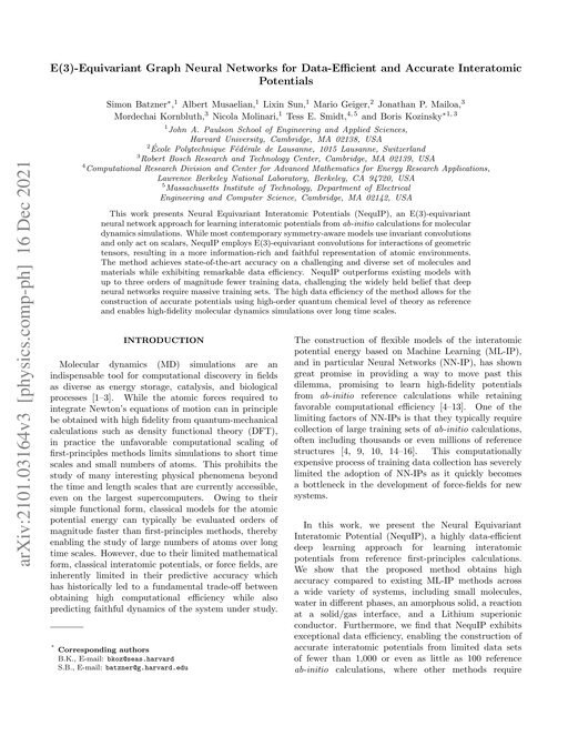 Main figure for E(3)-Equivariant Graph Neural Networks for Data-Efficient and Accurate Interatomic Potentials