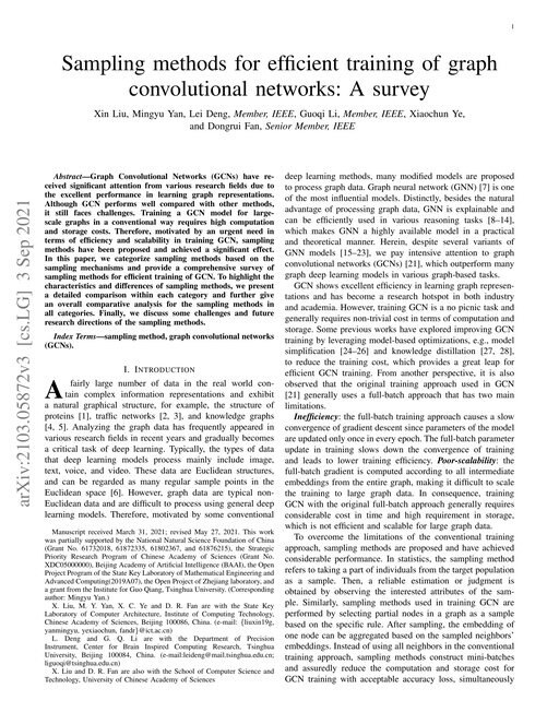 Main figure for Sampling methods for efficient training of graph convolutional networks: A survey