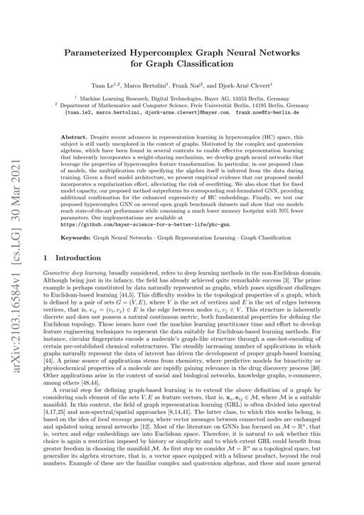 Main figure for Parameterized Hypercomplex Graph Neural Networks for Graph Classification