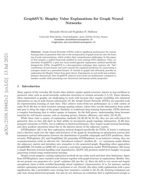 Main figure for GraphSVX: Shapley Value Explanations for Graph Neural Networks