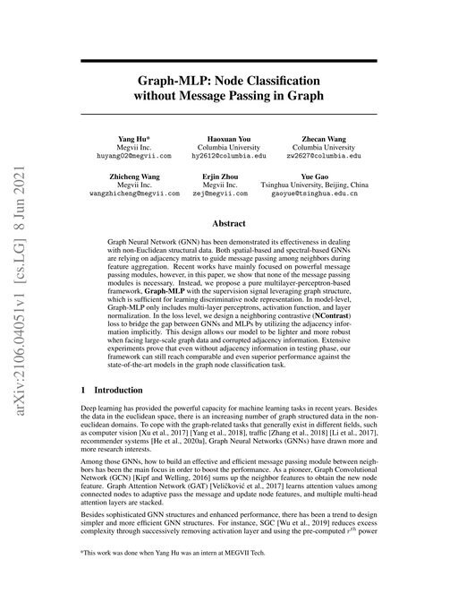 Main figure for Graph-MLP: Node Classification without Message Passing in Graph