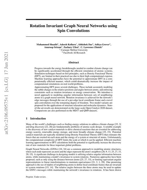 Main figure for Rotation Invariant Graph Neural Networks using Spin Convolutions