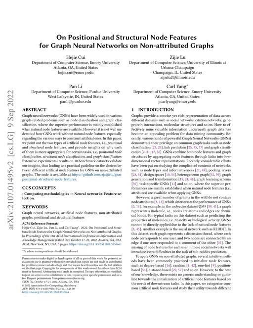 Main figure for On Positional and Structural Node Features for Graph Neural Networks on Non-attributed Graphs