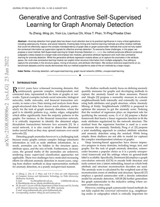 Main figure for Generative and Contrastive Self-Supervised Learning for Graph Anomaly Detection