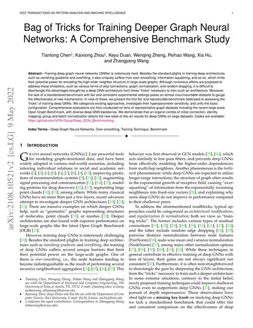 Main figure for Bag of Tricks for Training Deeper Graph Neural Networks: A Comprehensive Benchmark Study