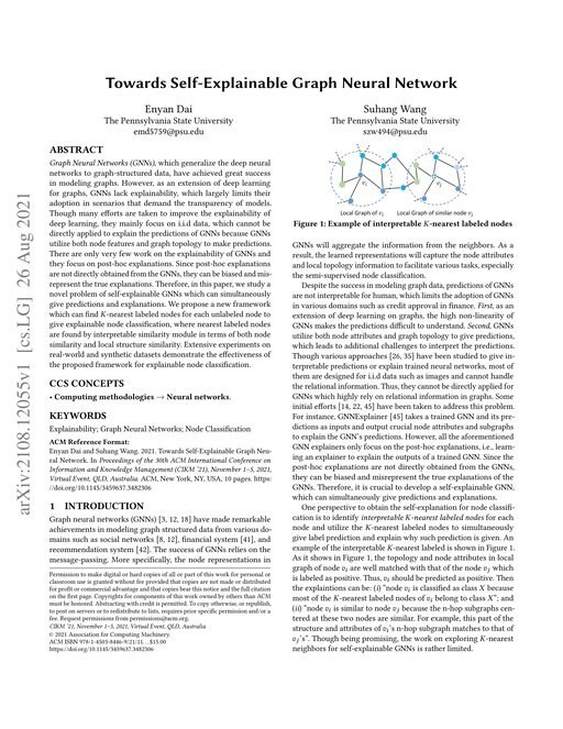 Main figure for Towards Self-Explainable Graph Neural Network