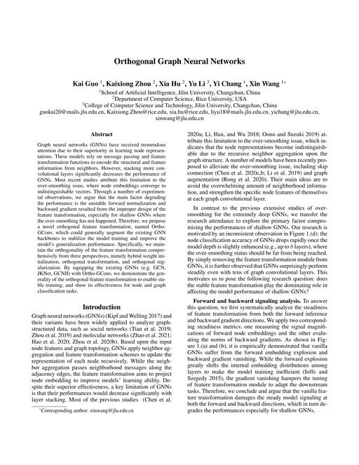 Main figure for Orthogonal Graph Neural Networks