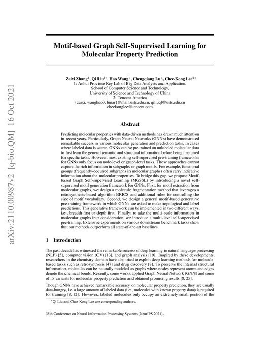 Main figure for Motif-based Graph Self-Supervised Learning for Molecular Property Prediction