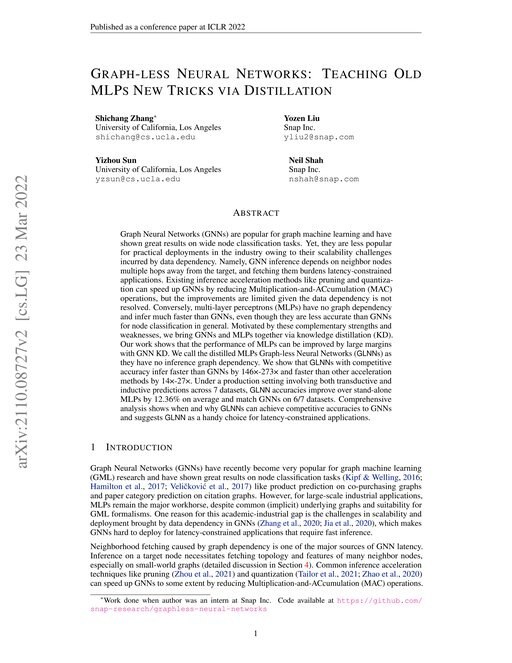 Main figure for Graph-less Neural Networks: Teaching Old MLPs New Tricks via Distillation