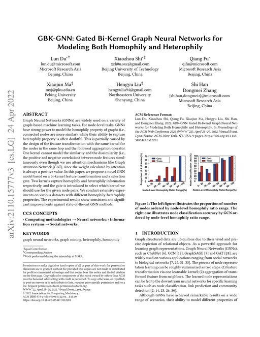 Main figure for GBK-GNN: Gated Bi-Kernel Graph Neural Networks for Modeling Both Homophily and Heterophily