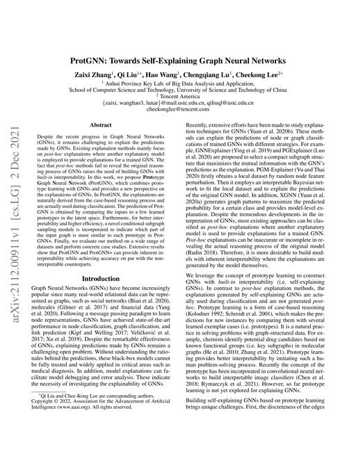 Main figure for ProtGNN: Towards Self-Explaining Graph Neural Networks