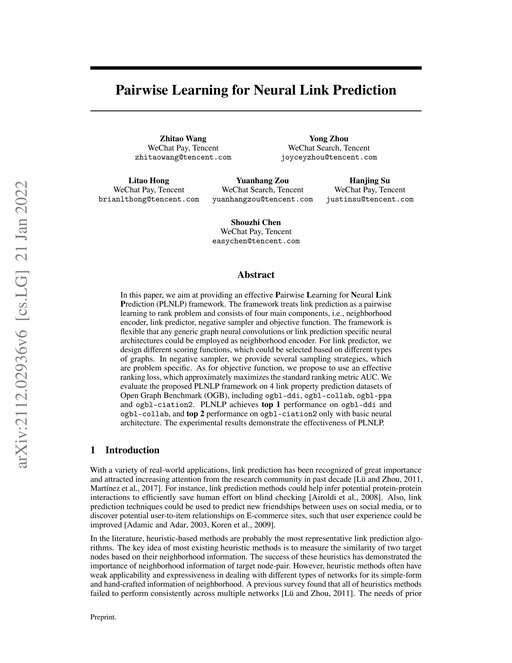 Main figure for Pairwise Learning for Neural Link Prediction
