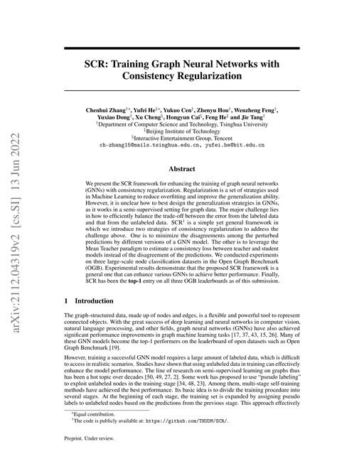 Main figure for SCR: Training Graph Neural Networks with Consistency Regularization