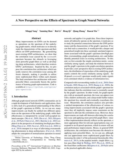 Main figure for A New Perspective on the Effects of Spectrum in Graph Neural Networks