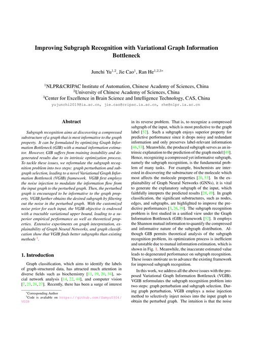 Main figure for Improving Subgraph Recognition with Variational Graph Information Bottleneck