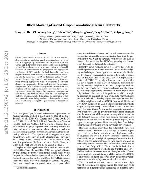 Main figure for Block Modeling-Guided Graph Convolutional Neural Networks