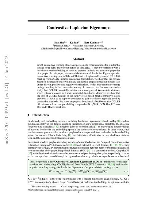 Main figure for Contrastive Laplacian Eigenmaps