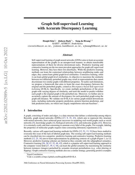 Main figure for Graph Self-supervised Learning with Accurate Discrepancy Learning