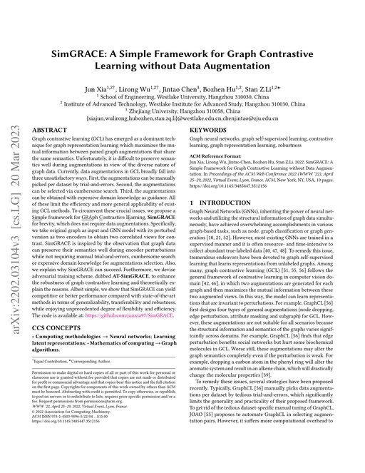 Main figure for SimGRACE: A Simple Framework for Graph Contrastive Learning without Data Augmentation
