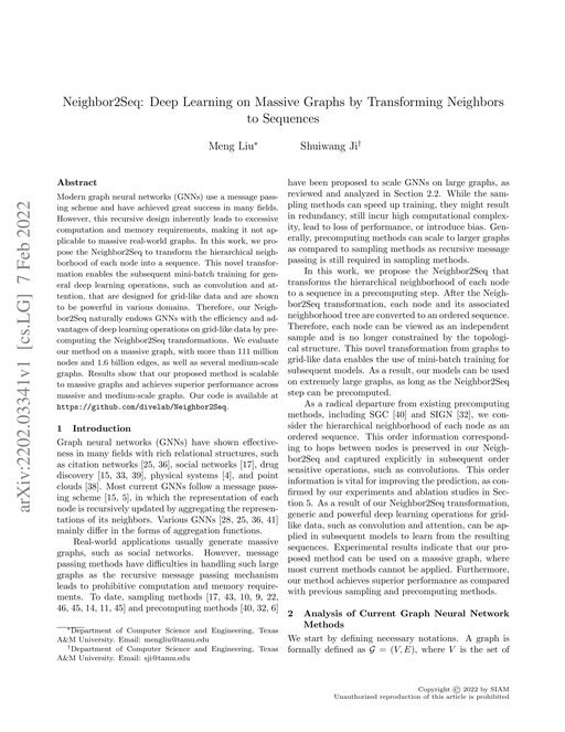Main figure for Neighbor2Seq: Deep Learning on Massive Graphs by Transforming Neighbors to Sequences