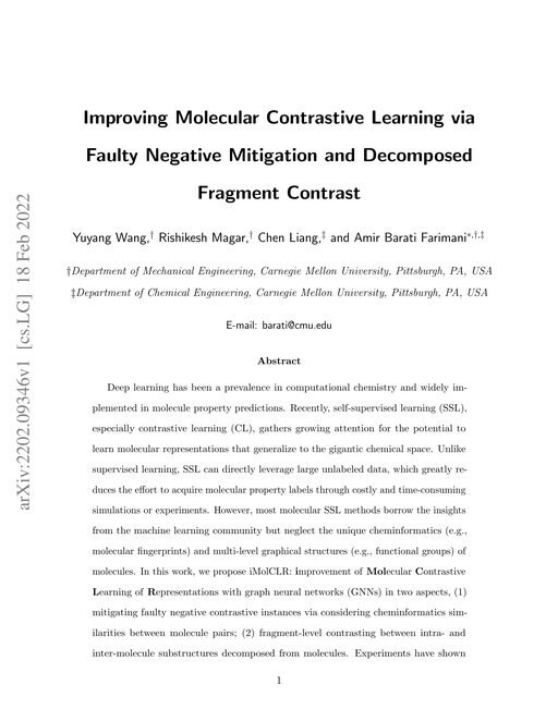 Main figure for Improving Molecular Contrastive Learning via Faulty Negative Mitigation and Decomposed Fragment Contrast