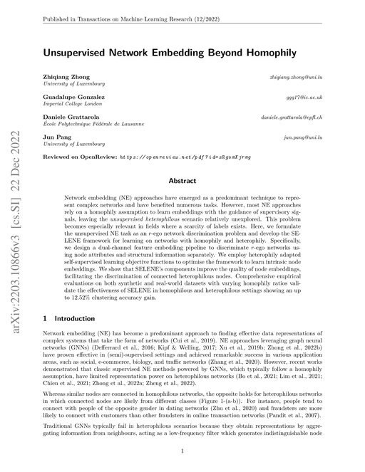 Main figure for Unsupervised Network Embedding Beyond Homophily