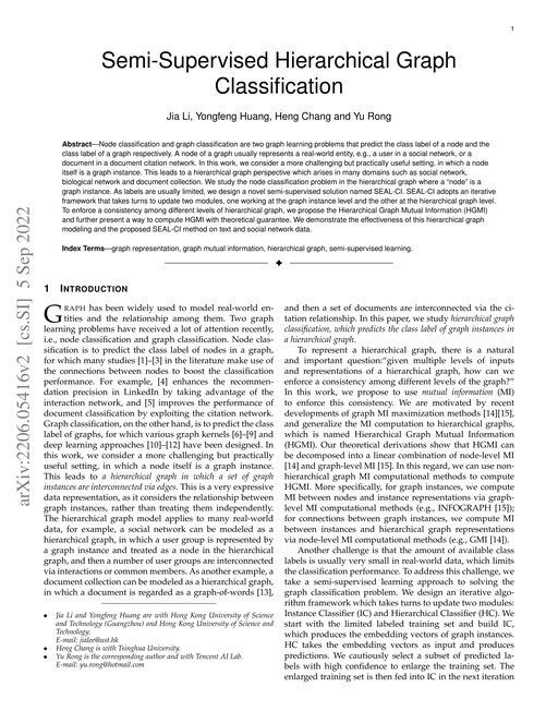 Main figure for Semi-Supervised Hierarchical Graph Classification